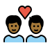 couple with heart, man, man, medium-dark skin tone